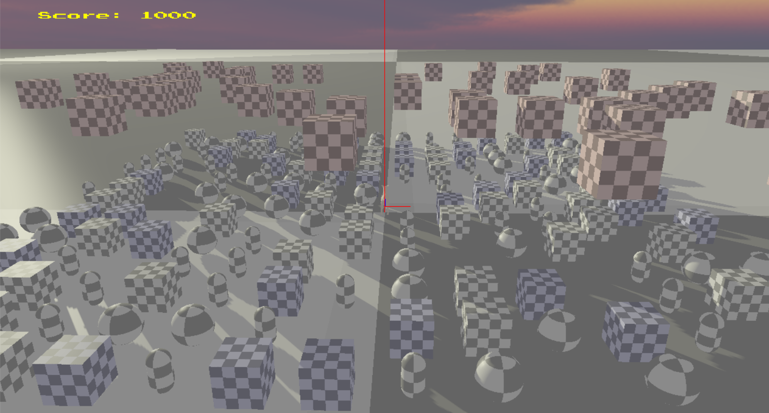 Image of test scene with all collision volumes.